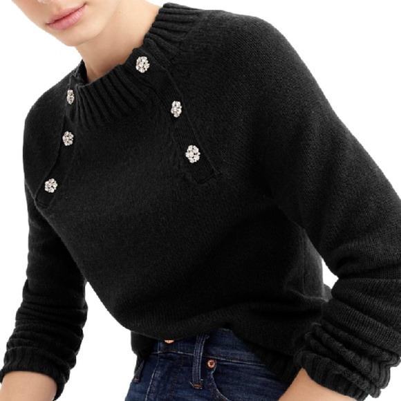 J. Crew Sweaters - J. Crew NWT Sweater With Jeweled Buttons in Black